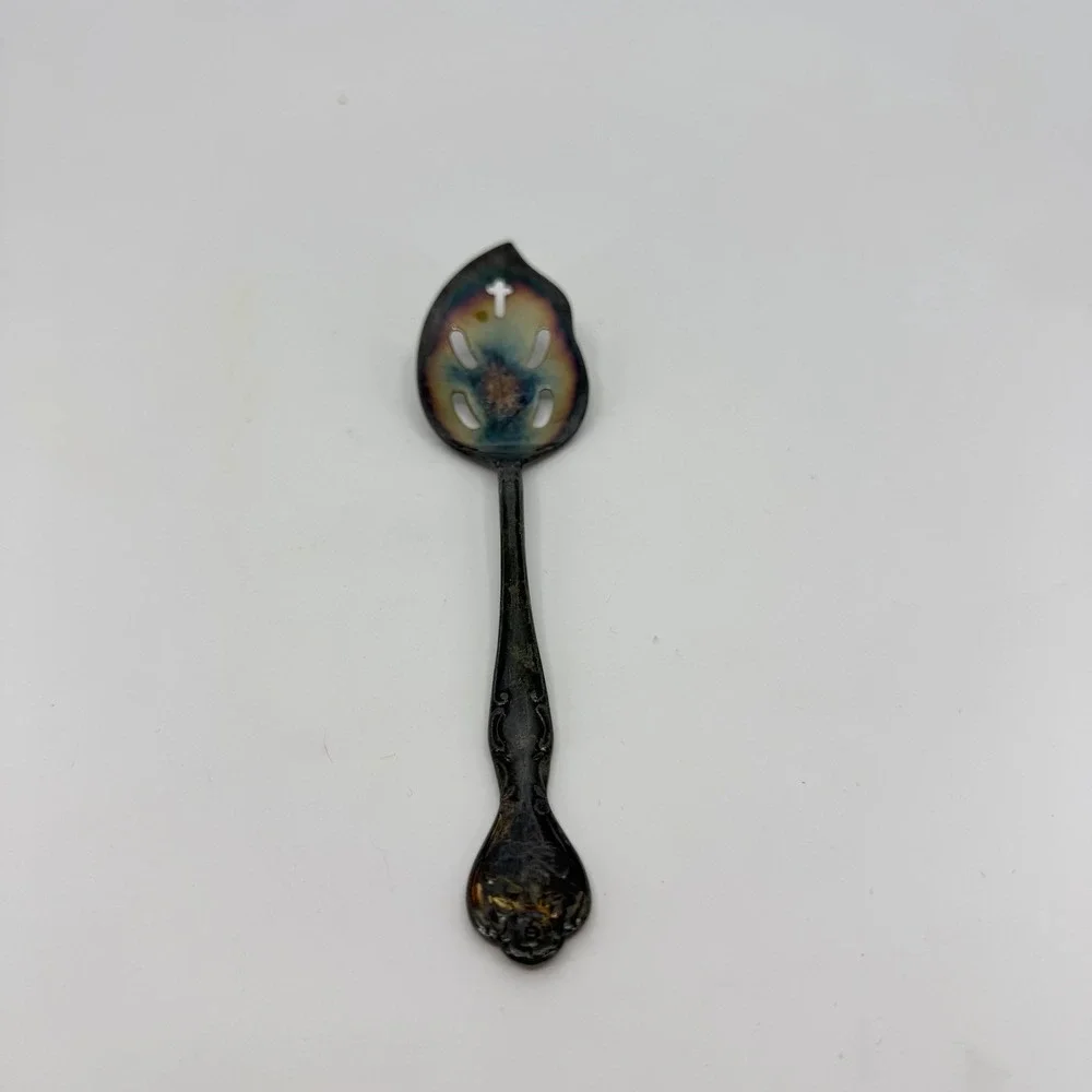Antique Silverplate Slotted Jelly Spoon - National‎ Silverplate Norma Japan